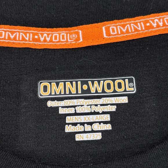 Omni-Wool Base Layer Shirt Men Size XXL Black Long Sleeve Crew Neck Stretch Knit - Picture 3 of 9